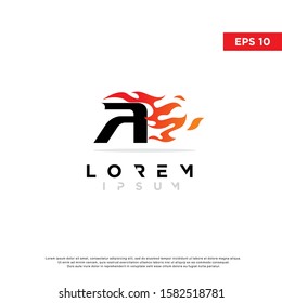 initial letter a fire speed logo. modern icon template design
