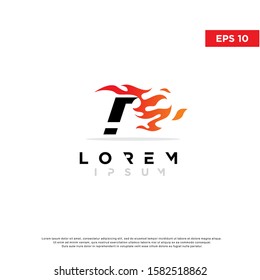 initial letter i fire speed logo. modern icon template design
