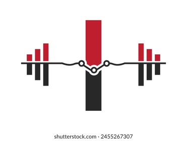 Initial Letter I Fitness Logo Concept With Dumbbell Icon. Gym Symbol