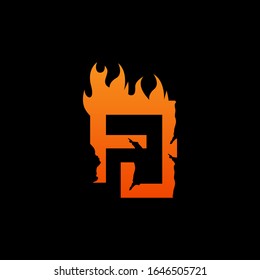 Ursprünglicher Brief FJ mit Brandflamme Logo Design. Kreatives Schreibkonzept, geeignet für Unternehmen, Unternehmen und GAME Markenidentität. Kollektion von Schriftarten mit Brennidee einzeln schwarz.
