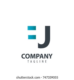 Initial Letter FJ FU Design Logo