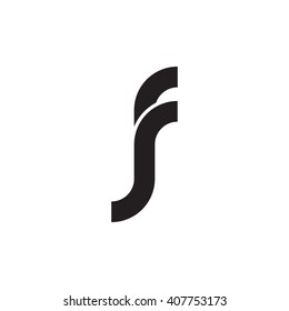 initial letter fj linked circle lowercase monogram logo black