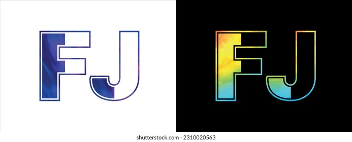 Letra inicial logotipo FJ plantilla de diseño vectorial de iconos. Logotipo de lujo premium para la identidad empresarial