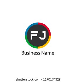 Initial Letter FJ Logo Template Design