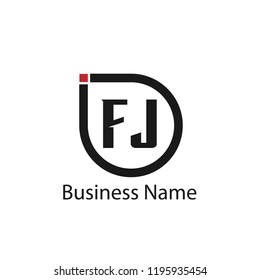 Initial Letter FJ Logo Template Design