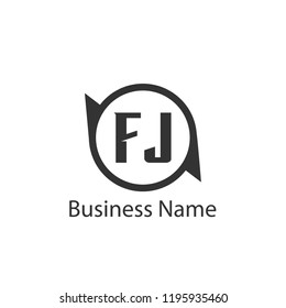 Initial Letter FJ Logo Template Design