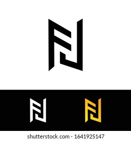 initial letter FJ logo template