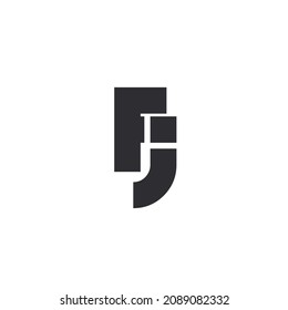 Initial letter FJ logo template design