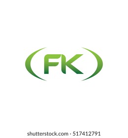 initial letter FK brackets uppercase logo green element template design