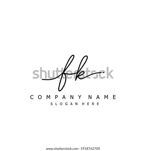 Initial letter FK calligraphy handwritten logo.
Handwritten alphabet in the logo template. Letters and Alphabet for
your logo design.
