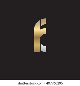 initial letter fk linked circle lowercase logo gold silver black background