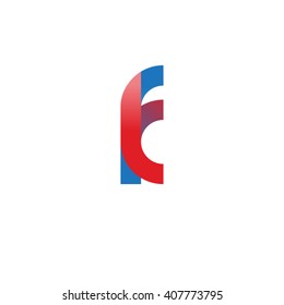 initial letter fk linked circle lowercase logo blue red