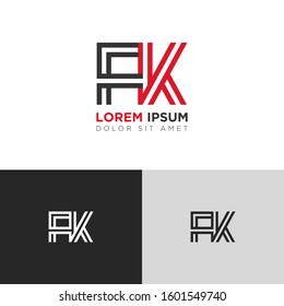 Initial Letter FK linked uppercase overlap modern logo design template. Suitable for business, consulting group company