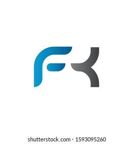 Initial Letter FK Logo Design Vector Template. Creative Alphabetical FK Letter Logo