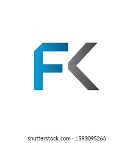 Initial Letter FK Logo Design Vector Template. Creative Alphabetical FK Letter Logo