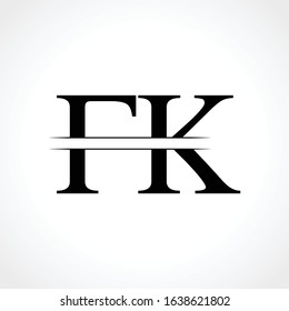 Initial Letter FK Logo Design Vector Template. Creative Linked Modern FK Logo Vector