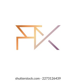 Initial letter FK logo design