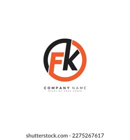 Initial Letter FK Logo - Minimal Business Logo for Alphabet F and K