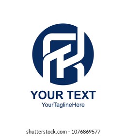 Initial letter FK logo template colored circle blue design for business and company identity