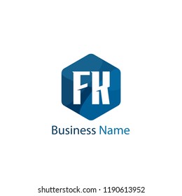 Initial Letter FK Logo Template Design