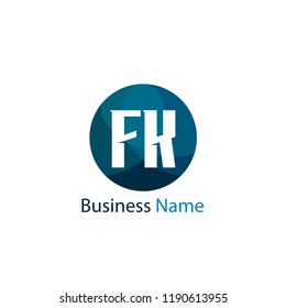 Initial Letter FK Logo Template Design