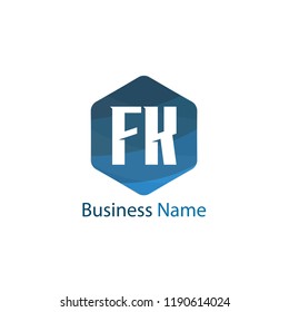Initial Letter FK Logo Template Design