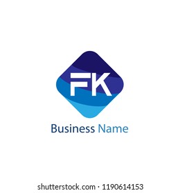 Initial Letter FK Logo Template Design