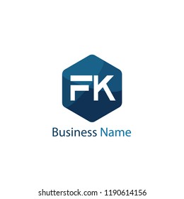 Initial Letter FK Logo Template Design
