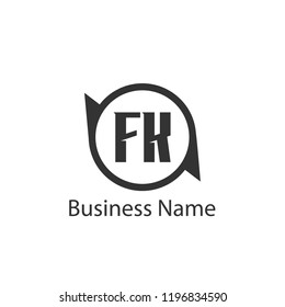 Initial Letter FK Logo Template Design