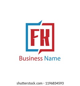 Initial Letter FK Logo Template Design