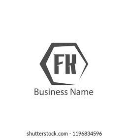 Initial Letter FK Logo Template Design