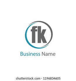 Initial Letter FK Logo Template Design