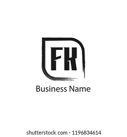 Initial Letter FK Logo Template Design
