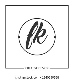 Initial Letter FK Logo Template Design