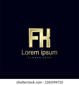 Initial Letter FK Logo Template Vector Design