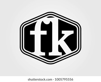 Initial letter fk lowercase logo minimalist black