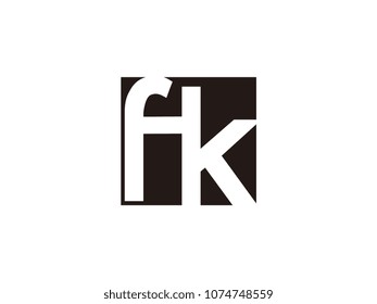 Initial letter fk lowercase logo black and white