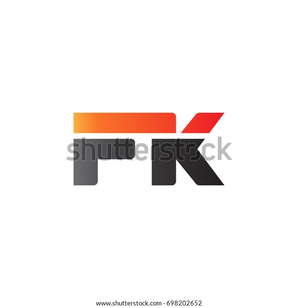 Initial letter FK, straight linked line bold logo,\
gradient fire red black\
colors