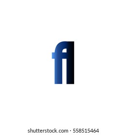 Initial letter FL blue black gradation color logo