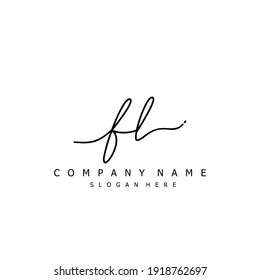Initial letter FL calligraphy handwritten logo. Handwritten alphabet in the logo template. Letters and Alphabet for your logo design.