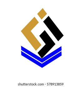 initial letter FL gold color logo vector