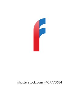initial letter fl linked circle lowercase logo blue red