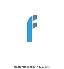 initial letter fl linked round lowercase logo blue