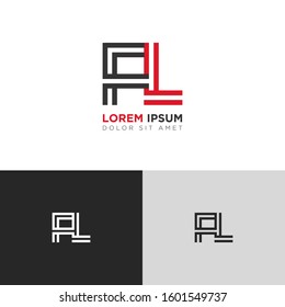 Initial Letter FL linked uppercase overlap modern logo design template. Suitable for business, consulting group company