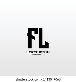 Initial letter FL minimalist art logo vector