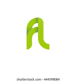initial letter fl modern linked circle round lowercase logo green