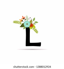 initial letter floral design vector