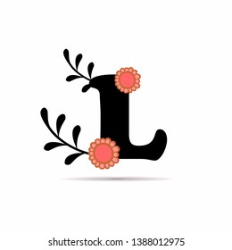 initial letter floral design vector