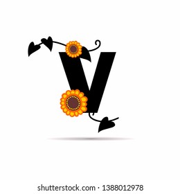 initial letter floral design vector