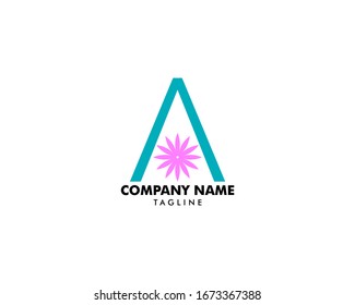 Initial Letter A Flower Logo Template Design